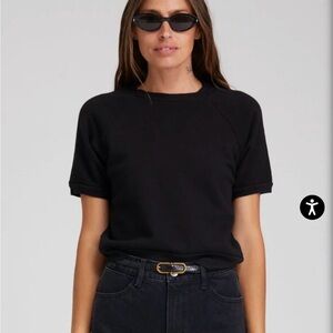 NWT SWRWN BLACK SHORT SLEEVE SWEATSHIRT